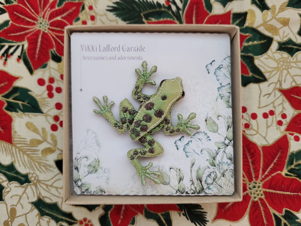 Frog brooch by Vikki Lafford Garside.